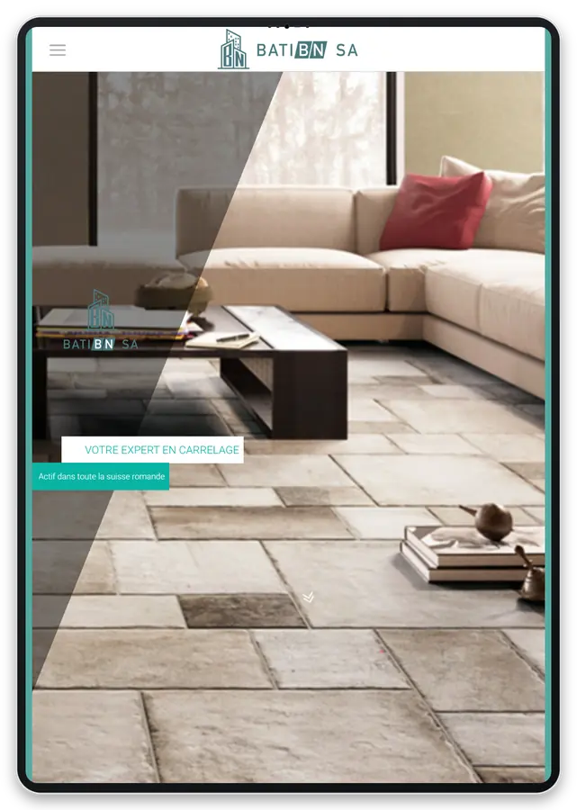 Capture responsive du site BATIBN SA sur tablette