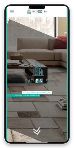 Capture responsive du site BATIBN SA sur smartphone