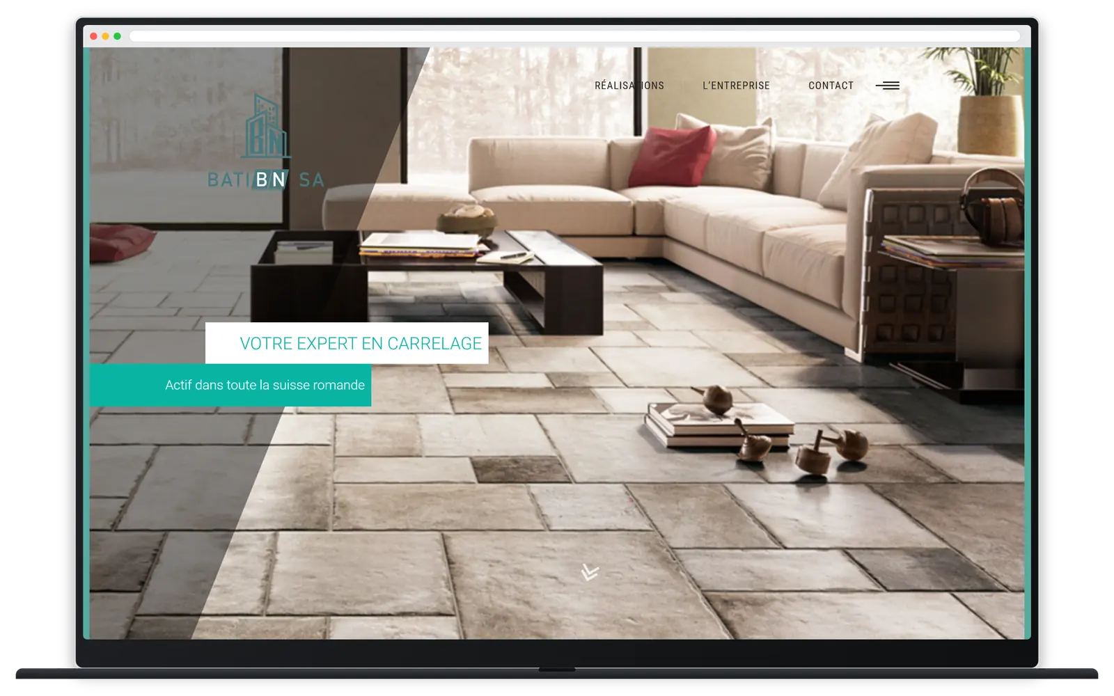 Capture responsive du site BATIBN SA sur ordinateur portable