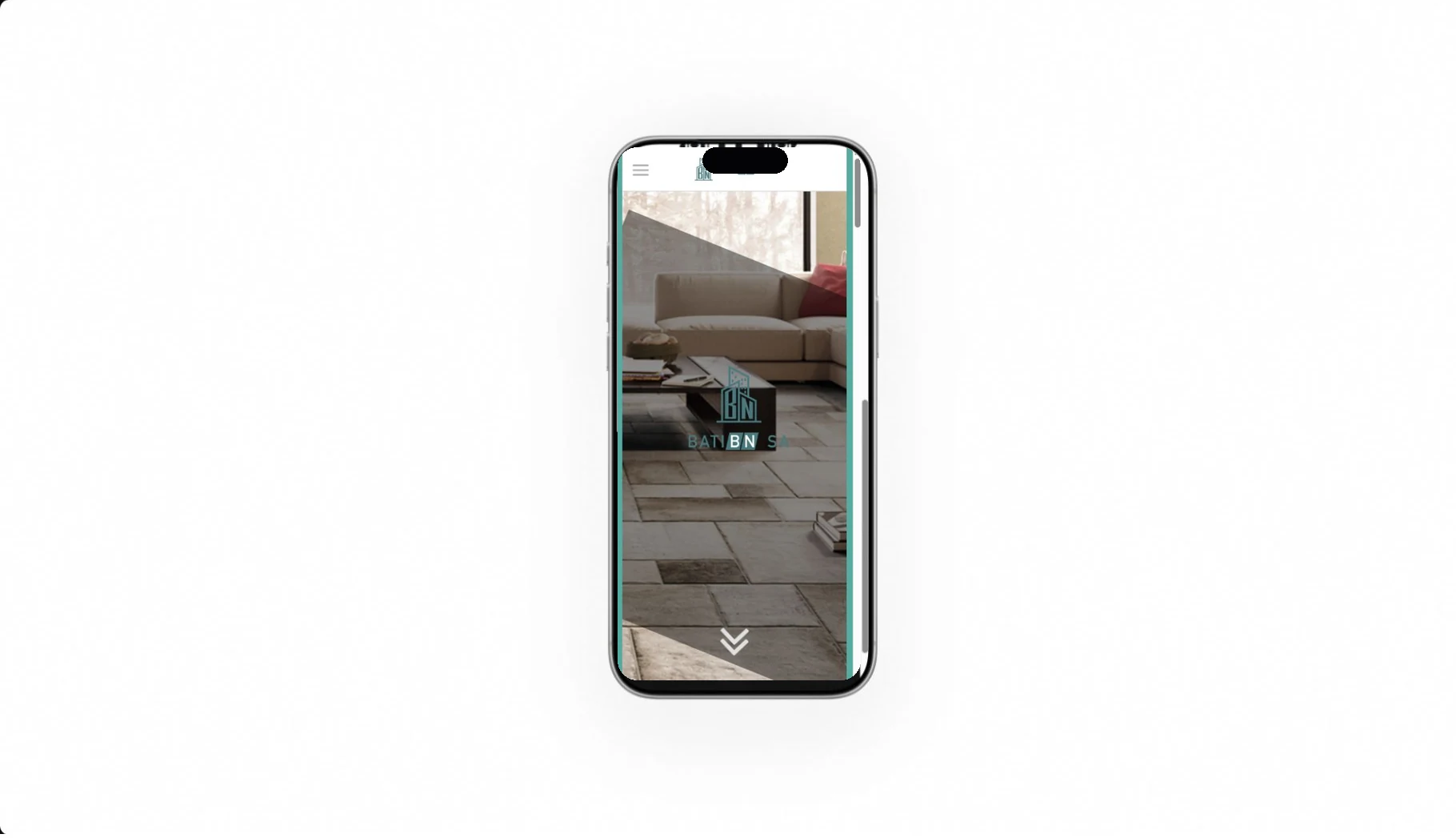 Mock-up iPhone du site BATIBN SA
