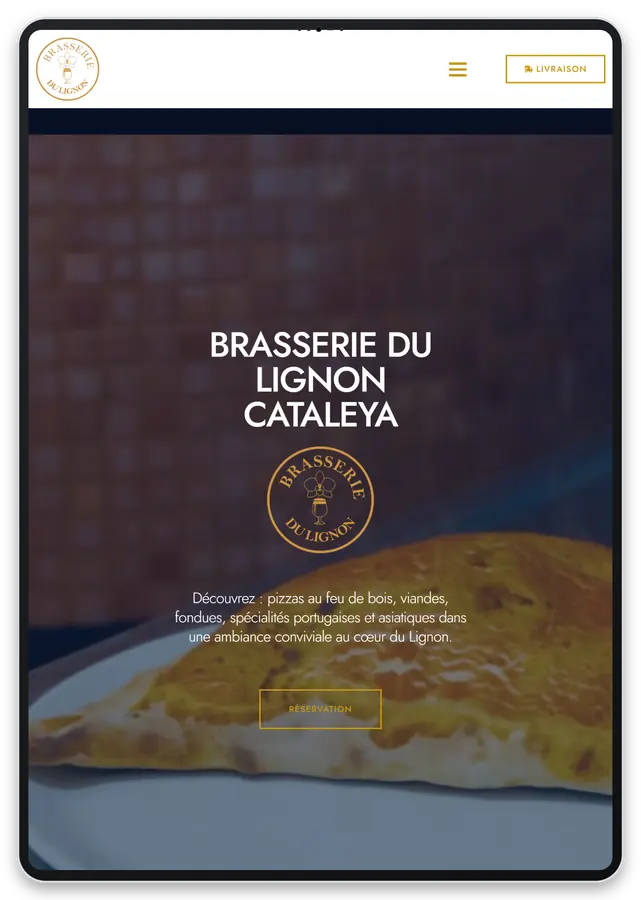 Capture responsive du site Brasserie du Lignon Cataleya sur tablette