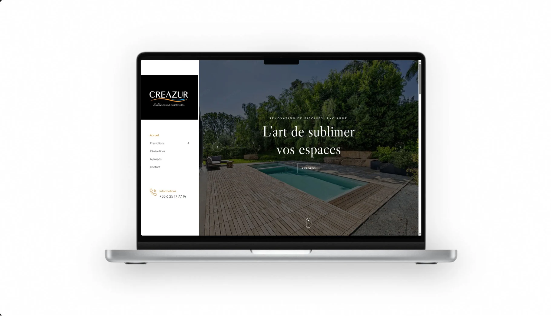 Mock-up Mac du site CREAZUR, Mucedola