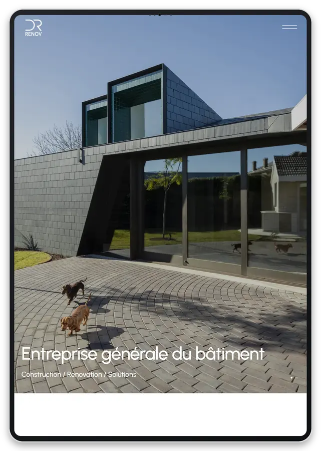 Capture responsive du site DR Renov Sàrl sur tablette