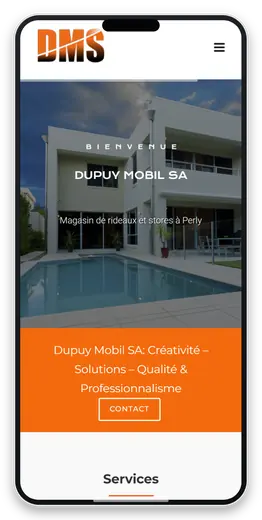 Capture responsive du site Dupuy Mobil SA sur smartphone