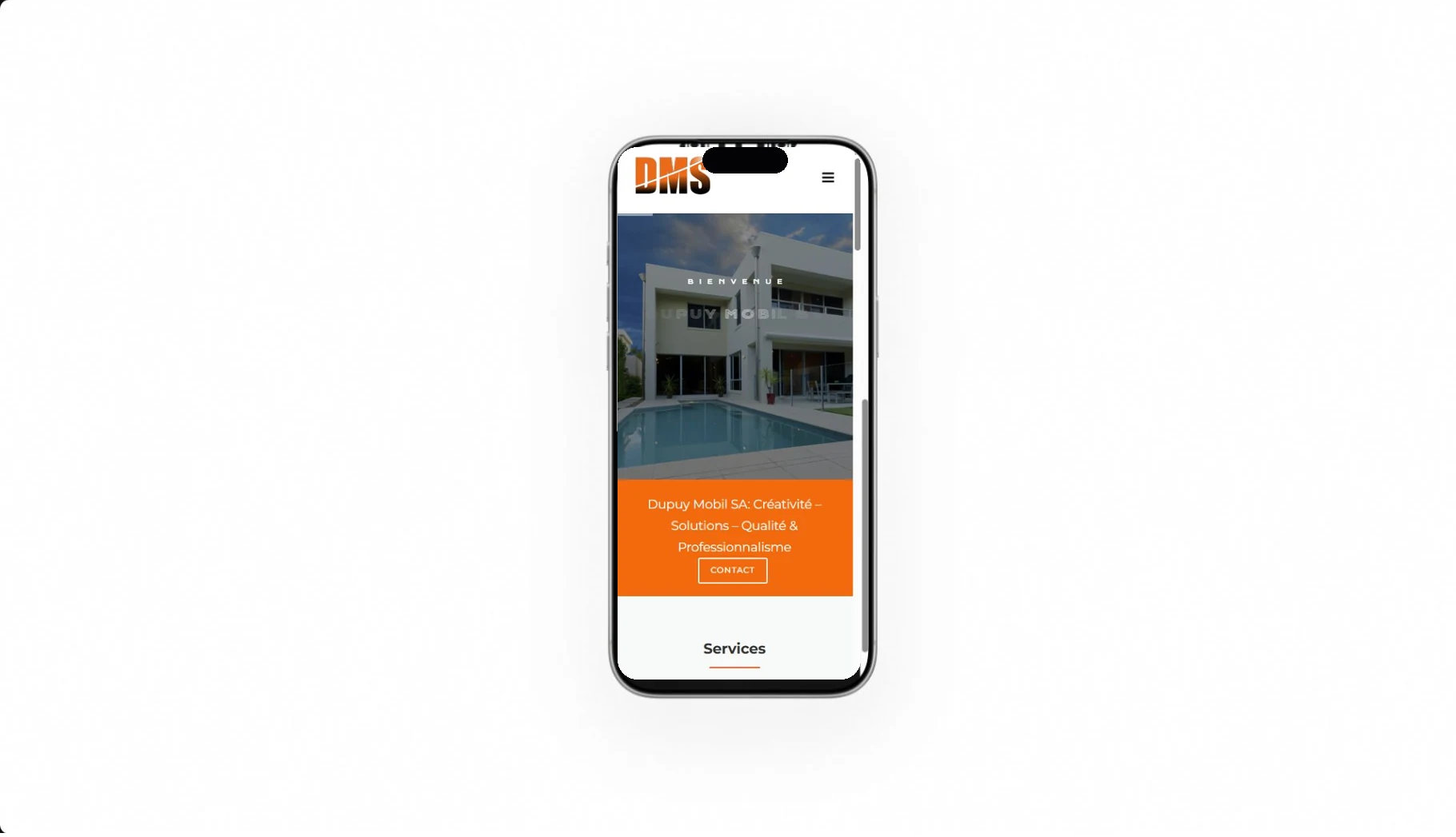 Mock-up iPhone du site Dupuy Mobil SA