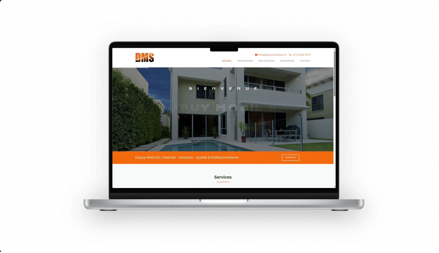 Mock-up Mac du site Dupuy Mobil SA