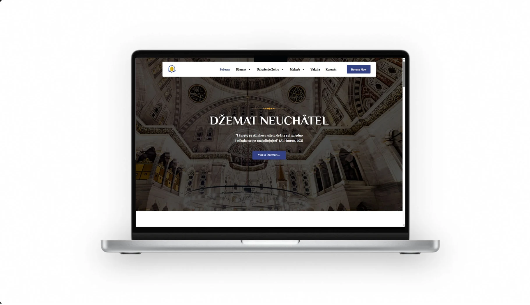 Mock-up Mac du site Džemat Neuchâtel