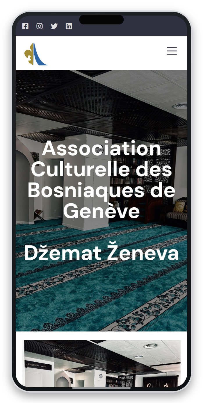 Capture responsive du site Association Culturelle des Bosniaques de Genève sur smartphone