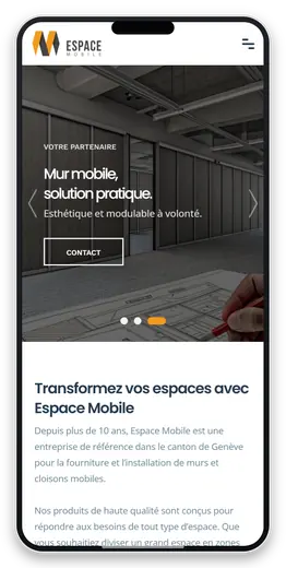 Capture responsive du site Espace Mobile sur smartphone