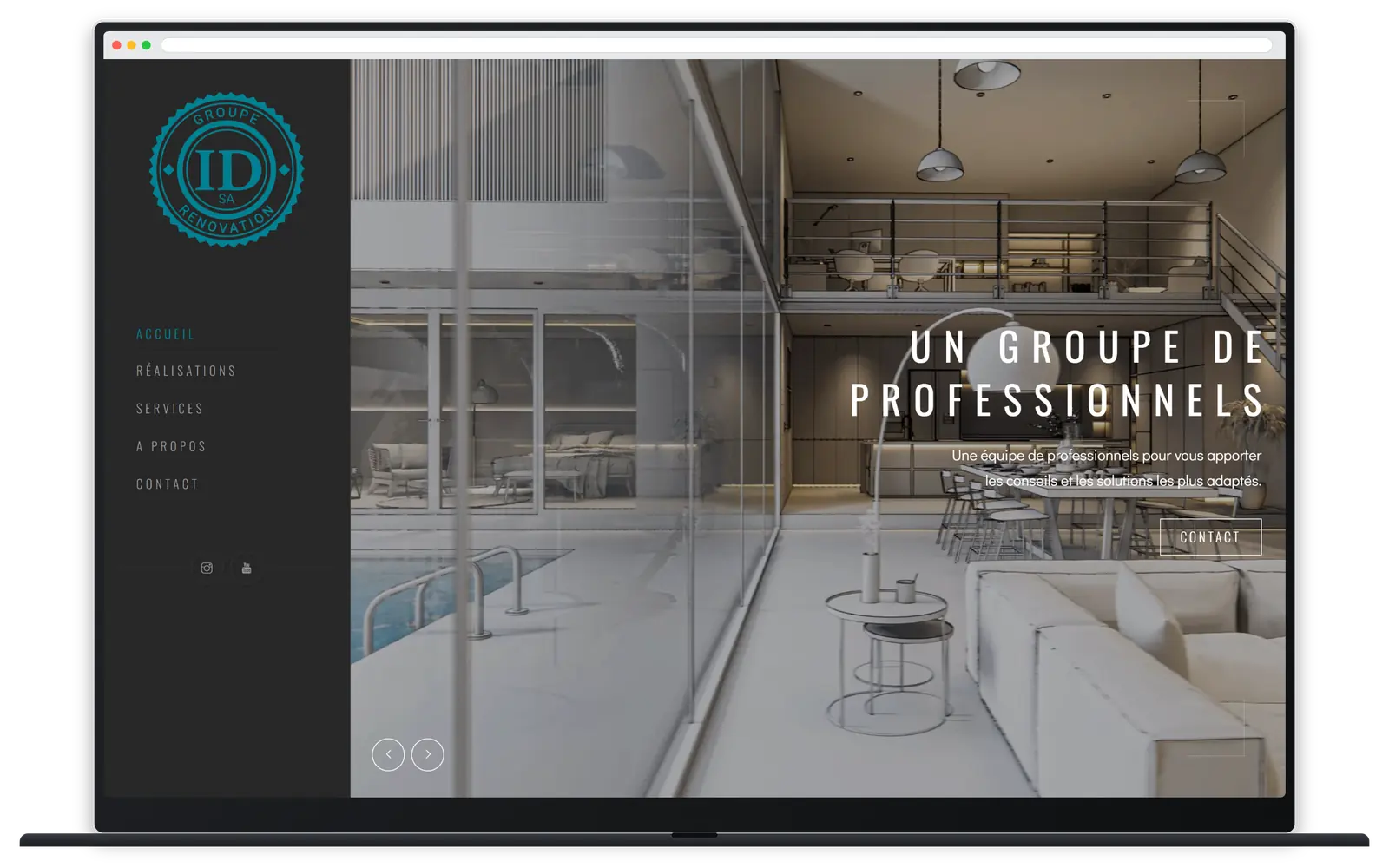 Capture responsive du site ID Groupe sur ordinateur portable