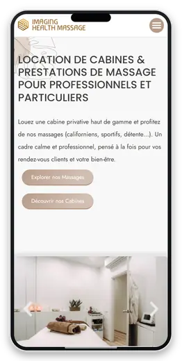 Capture responsive du site Imaging SA sur smartphone