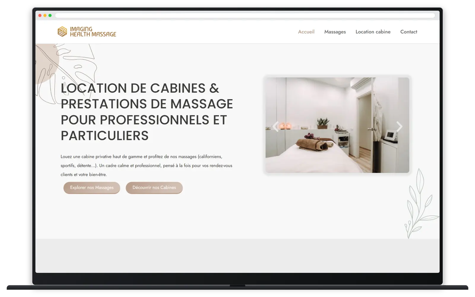 Capture responsive du site Imaging SA sur ordinateur portable