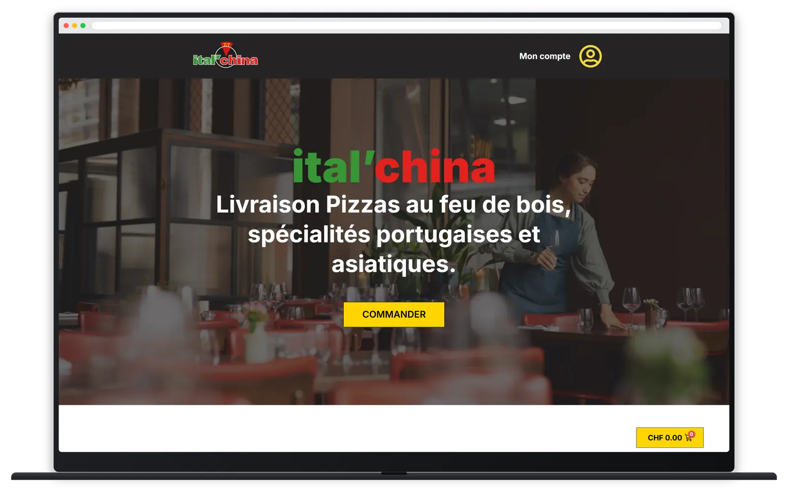 Capture responsive du site ItalChina sur ordinateur portable