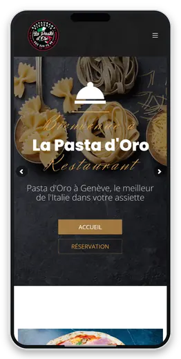 Capture responsive du site La Pasta d’Oro sur smartphone