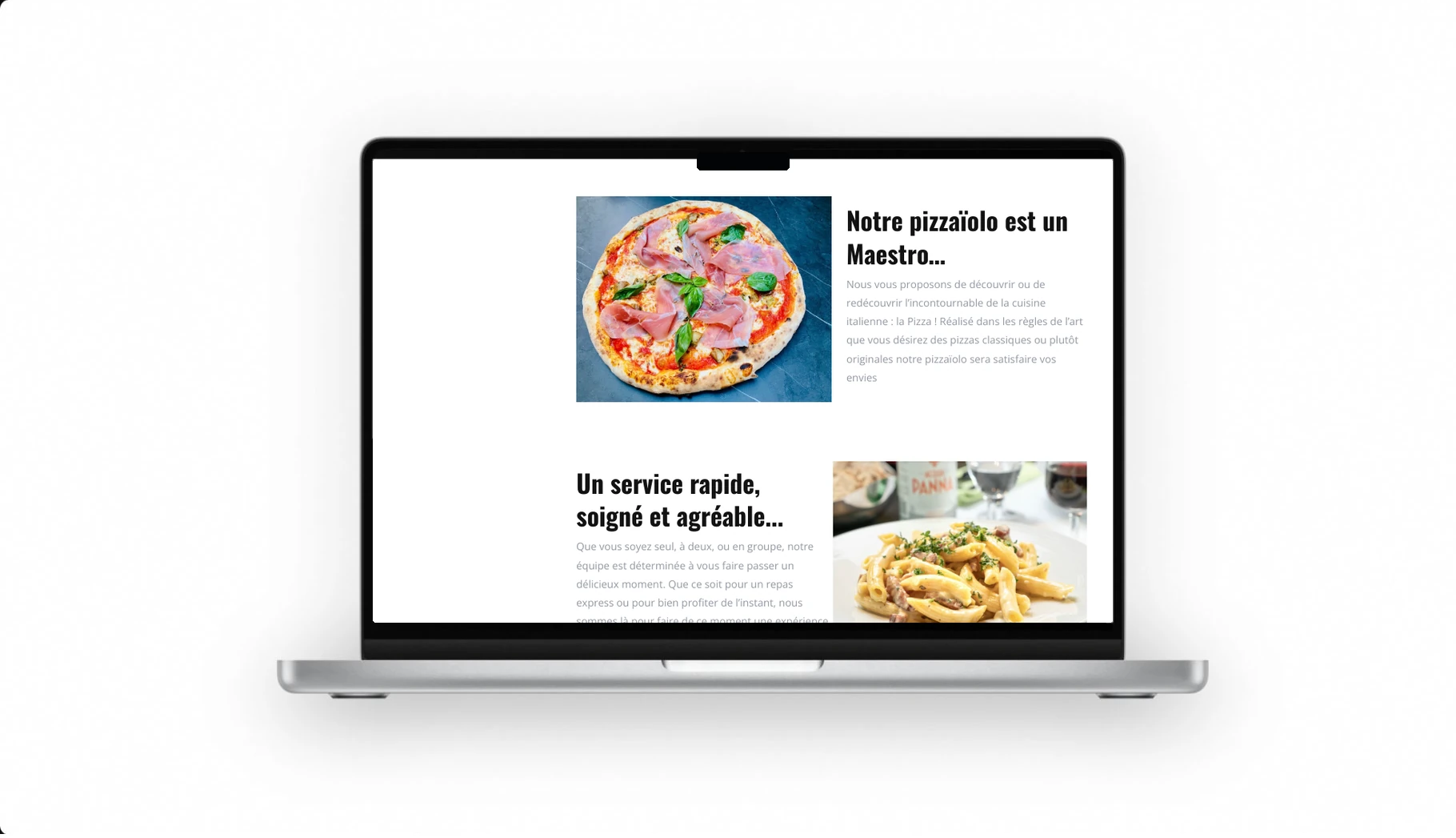 Mock-up Mac du site La Pasta d’Oro