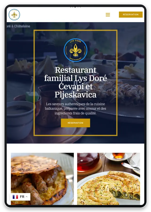 Capture responsive du site Restaurant Lys Doré sur tablette