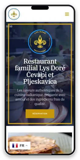 Capture responsive du site Restaurant Lys Doré sur smartphone