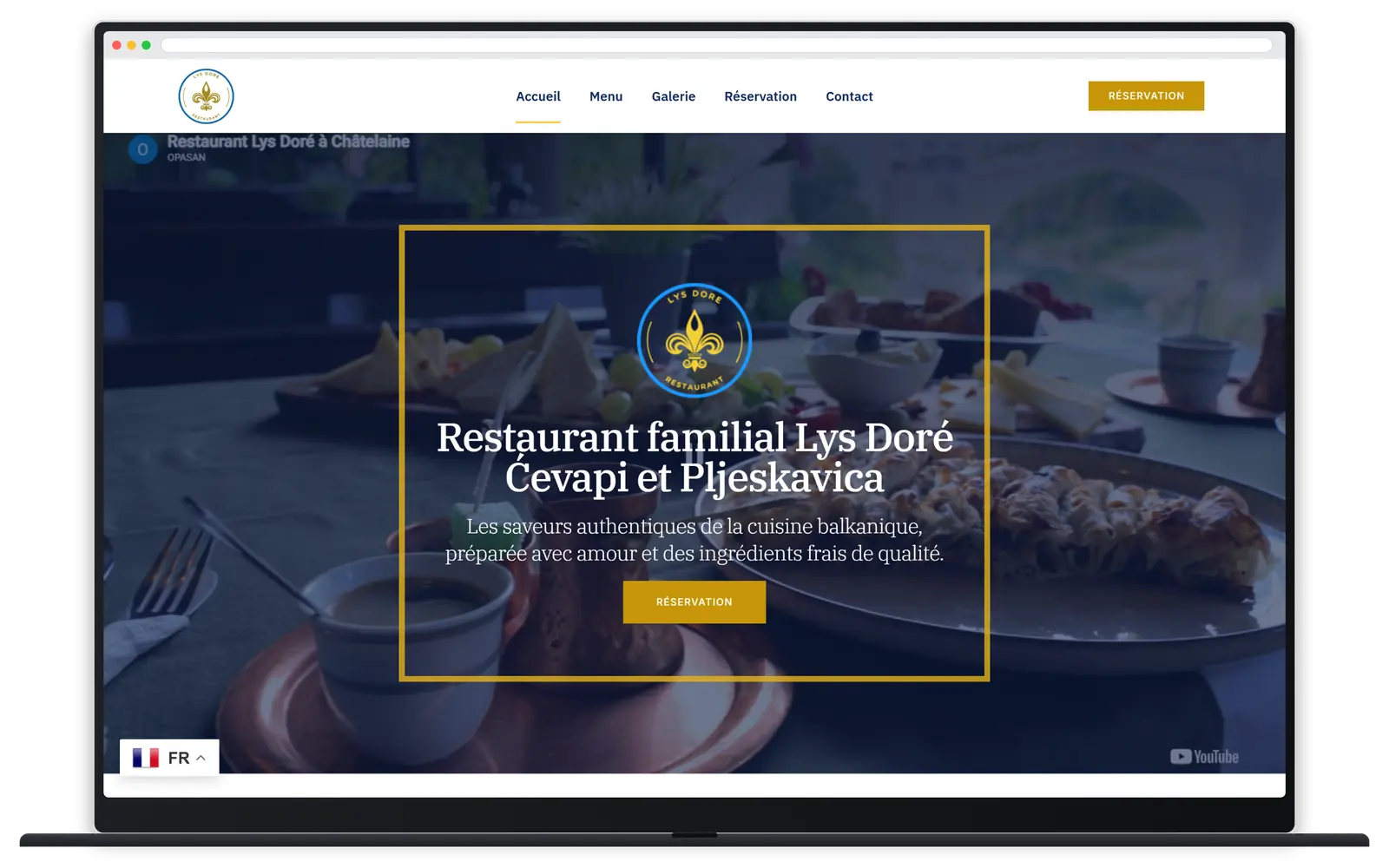 Capture responsive du site Restaurant Lys Doré sur ordinateur portable