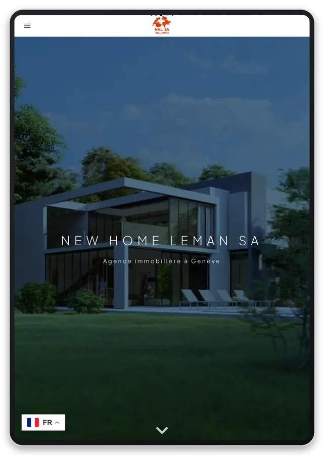 Capture responsive du site New Home Léman SA sur tablette