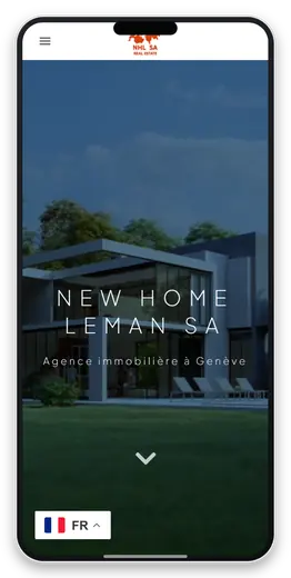 Capture responsive du site New Home Léman SA sur smartphone