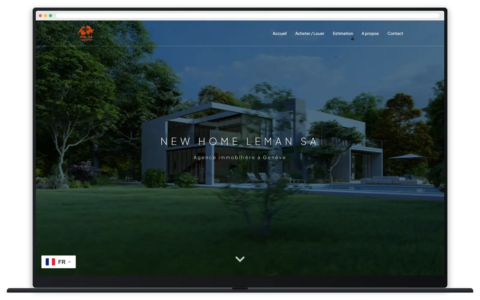 Capture responsive du site New Home Léman SA sur ordinateur portable