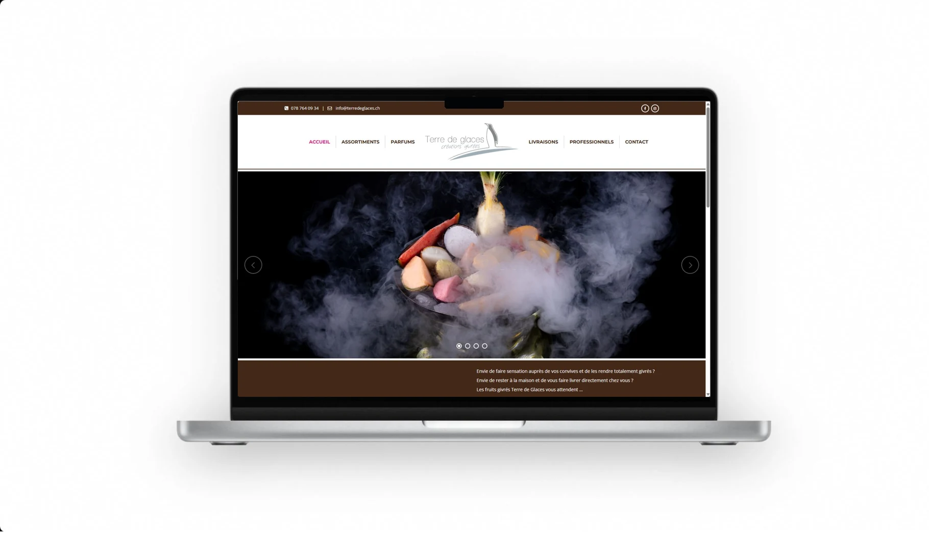 Mock-up Mac du site Terre de Glaces