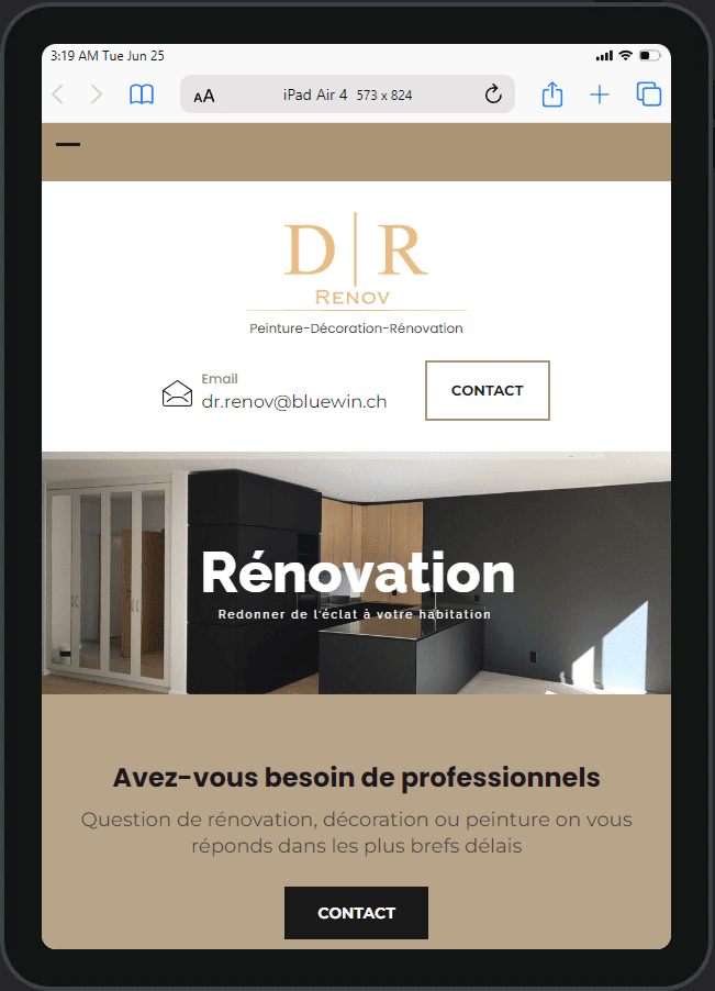 dr renov.ch iPad Air 4 651x902 1 - Agence Web Creasite.ch