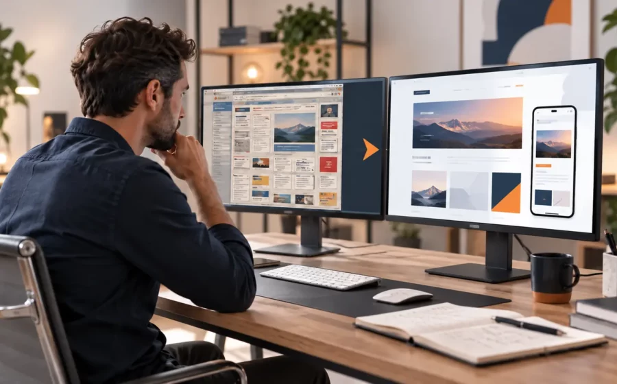 Comparaison d’un ancien site avec une nouvelle interface responsive