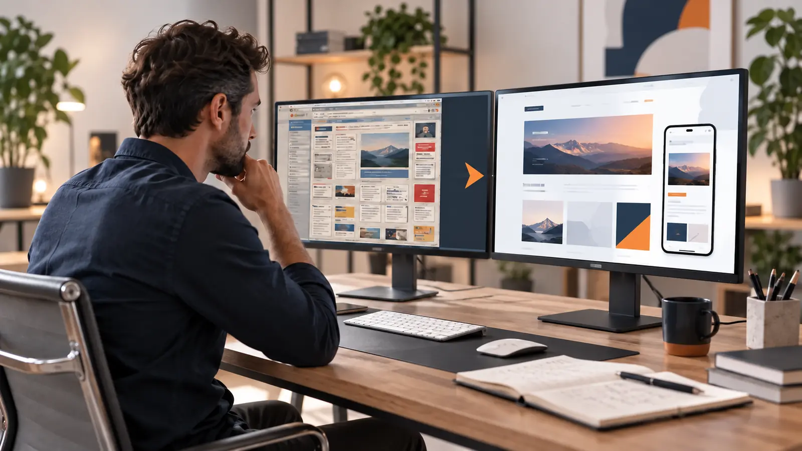 Comparaison d’un ancien site avec une nouvelle interface responsive